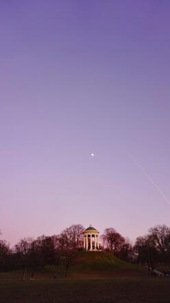 Monopteros Englischer Garten bei Sonnenuntergang