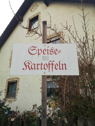 Kartoffel-Verkaufsschild in Feldmoching