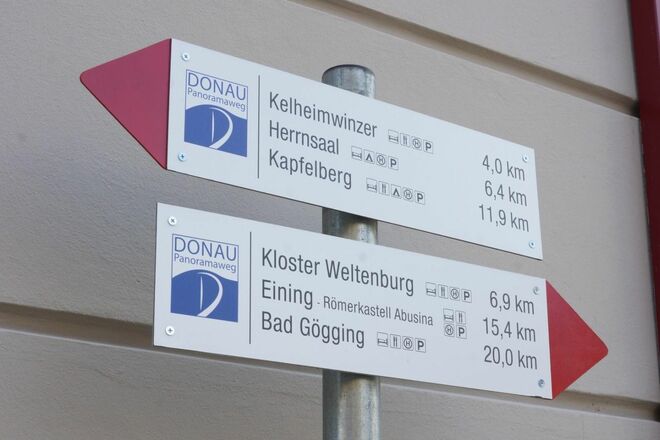 Beschilderung des Donau-Panoramaweges im Landkreis Kelheim
