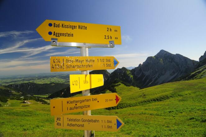 Wegweiser zur Bad Kissinger Hütte