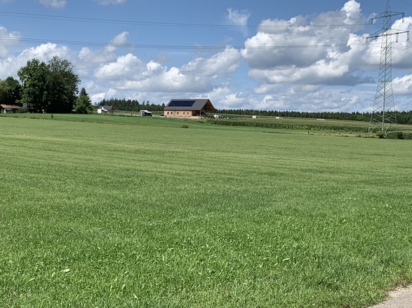 Blick vom DB-Günztalradweg auf den Ottobeurer Campingplatz