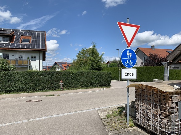 Ende DB-Günztalradweg in Westerheim