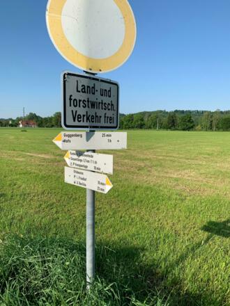 Wegweiser am Anfang der Schelmenheide