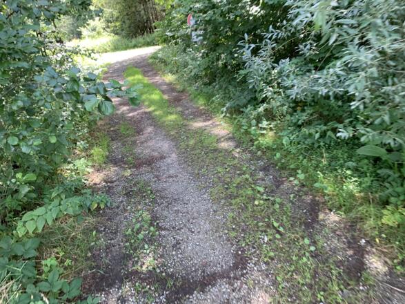 Feldweg links Richtung Ungerhausen Bahnhof