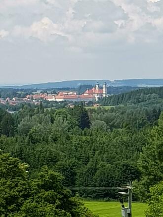 Blick auf die Benediktinerabtei Ottobeuren