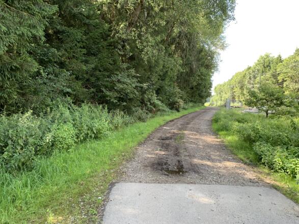 Ende Teerung DB Günztal-Radweg Richtung Ungerhausen