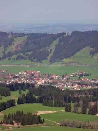 Sicht auf das Weitnauer Tal im Hintergrund der Sonneckgrad