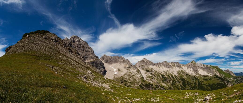 Blick auf den Hochvogel vom Fauchsensattel aus