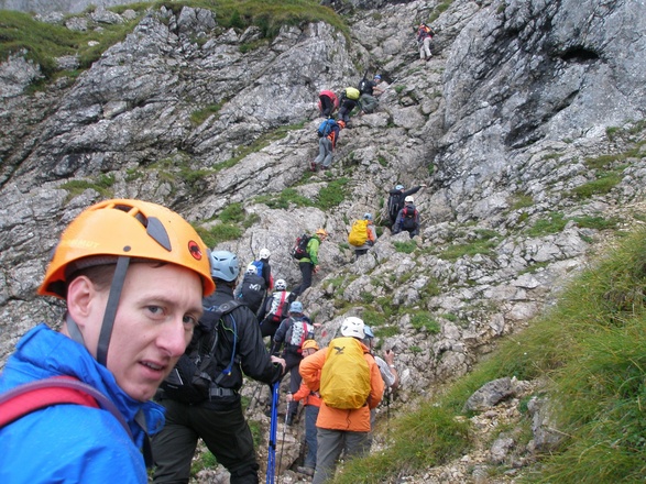 Kletterpassage in der Nesselwängler Scharte