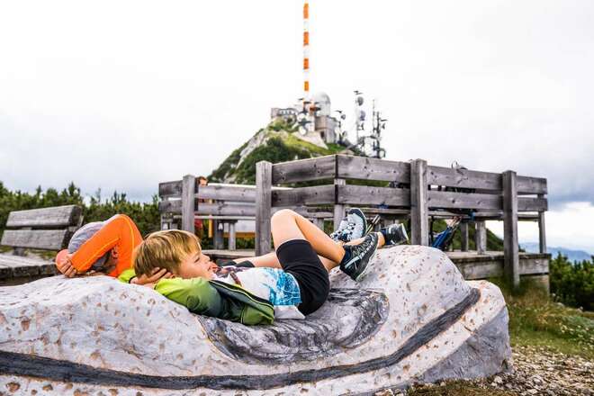 Wendelsteinstreifzüge Geologie Rundweg, Blick zum Gipfel