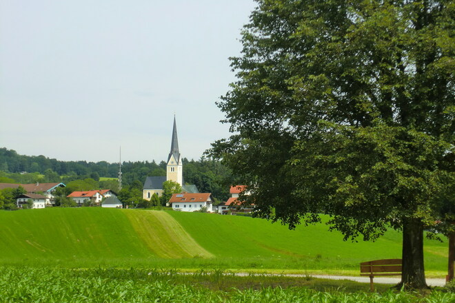 Blick auf Greimharting von Hörzing kommend
