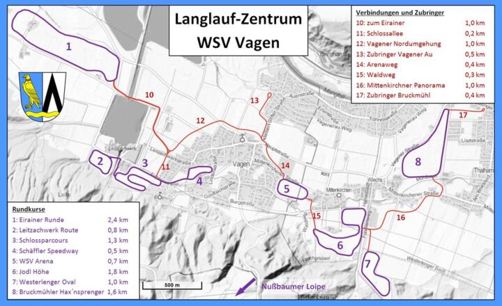 Übersicht der Loipen in Vagen