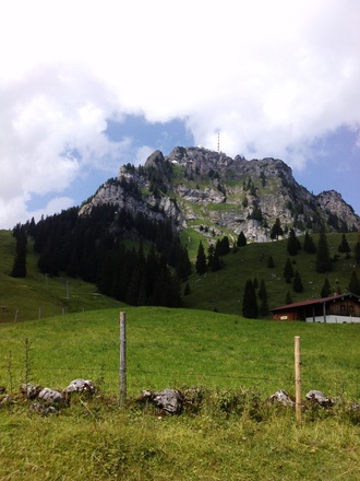 Blick vom Tal auf den Wendelstein