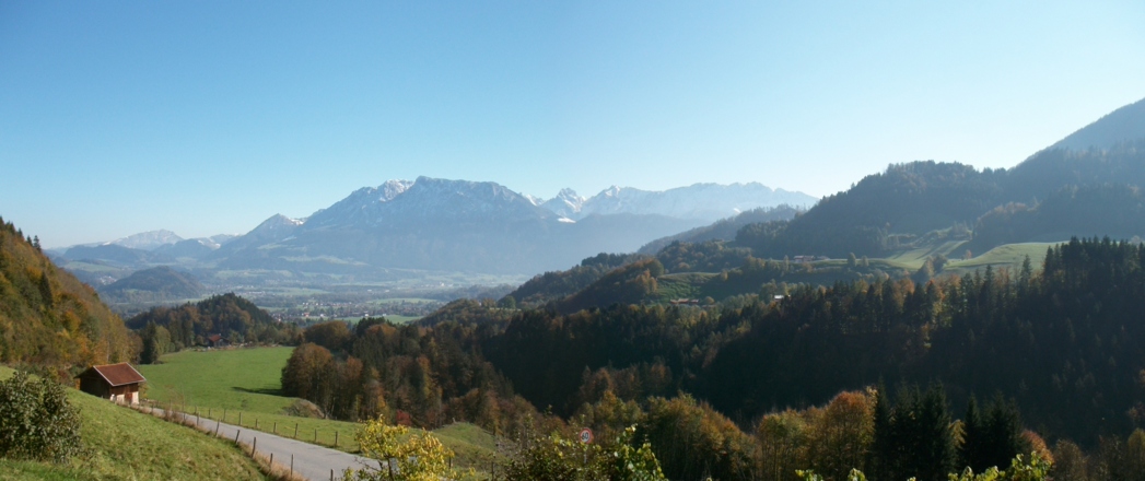 Aussicht Hummelei auf da Kaisergebirge