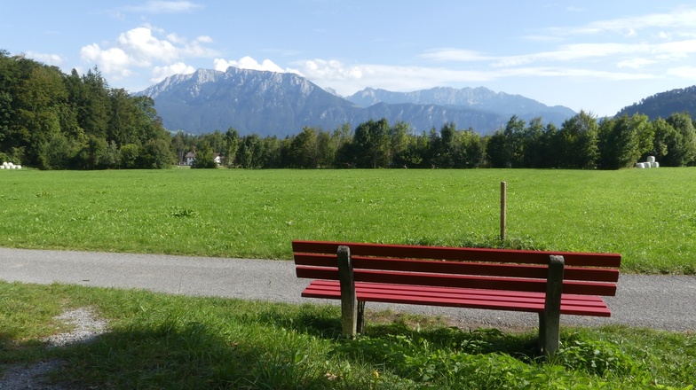 Aussicht auf das Kaisergebirge, Feldweg Agg Richtung Niederaudorf