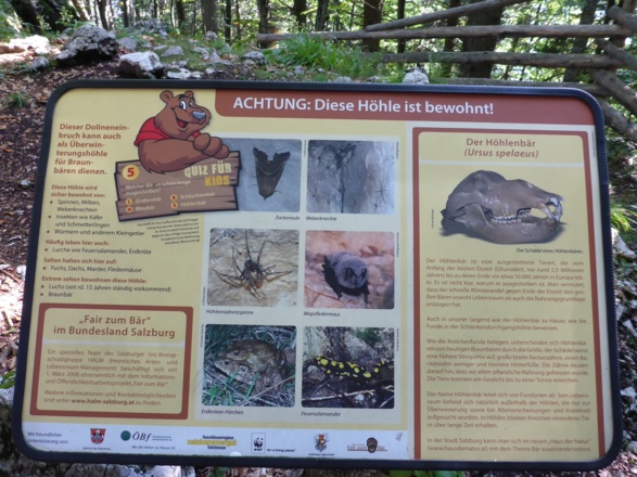 Schautafel vor der Bärenhöhle