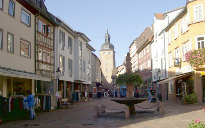 Blick auf den Stadtturm Buchen