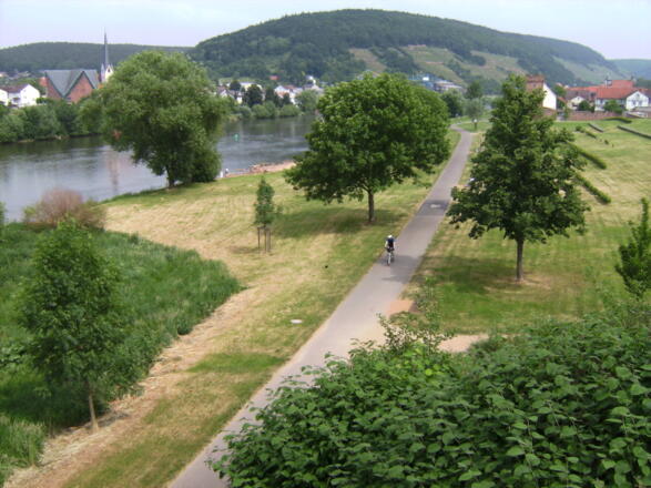 Entspanntes Fahren auf dem Mainradweg bei Wörth