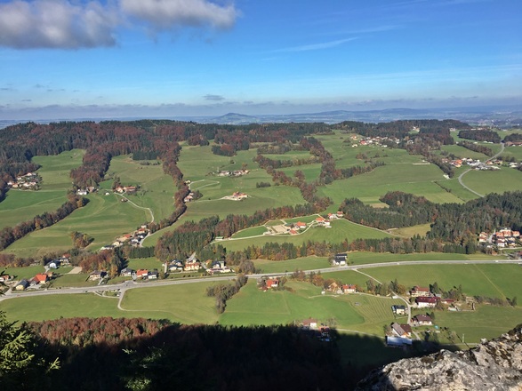 Nockstein Wanderung Blick Richtung Flachgau