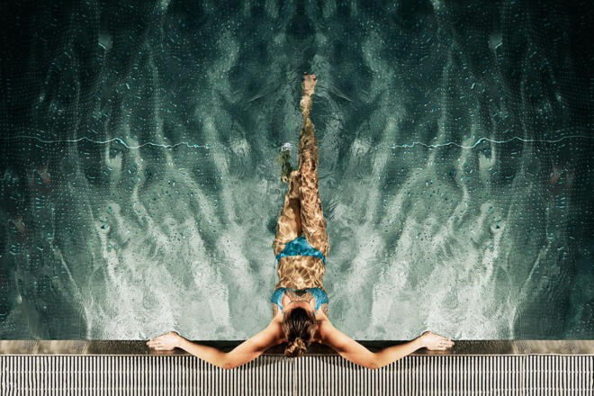 Pool mit Gartenzugang