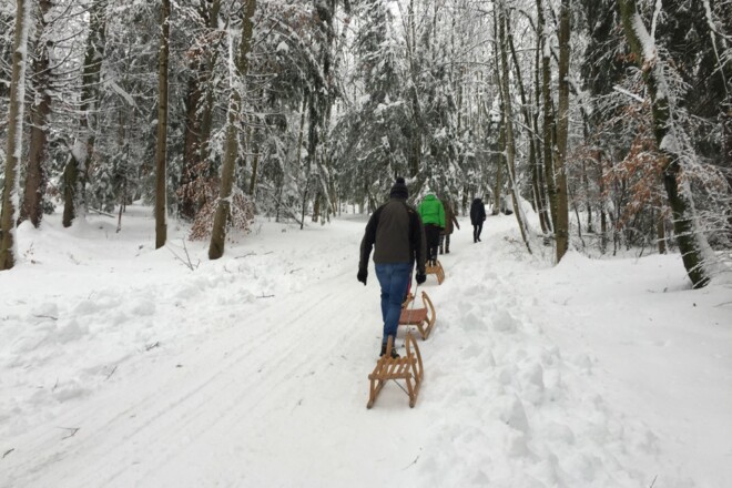 Winterlicher Weg zur Käser-Alm