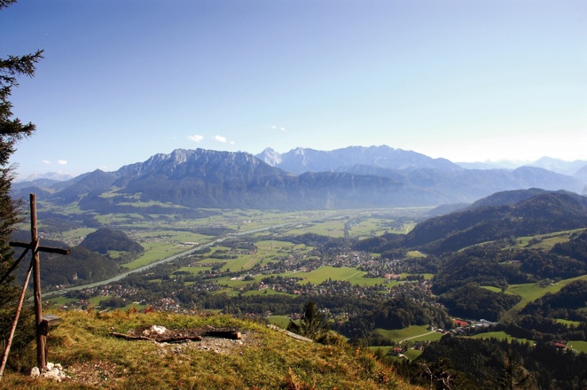 Aussicht Wildbarren Gipfel auf das Kaisergebirge