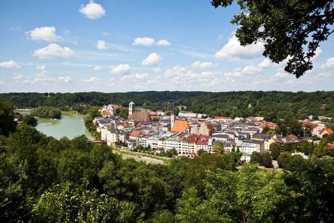 Blick auf Wasserburg am Inn