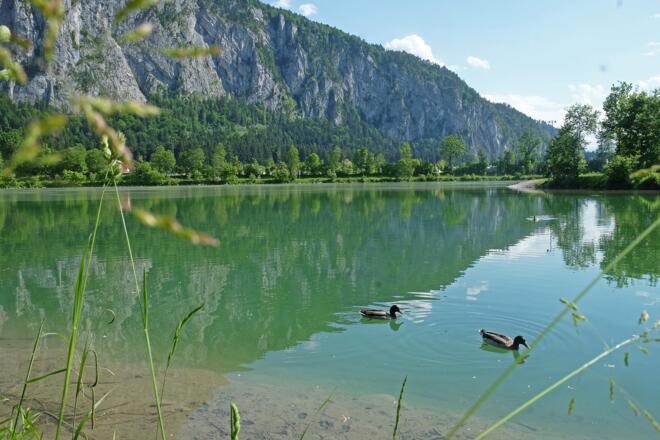 Kiefersfelden Einmündung Kieferbach in den Inn