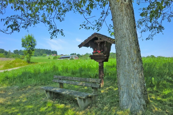 Feldkreuz mit Blick auf Weingarten