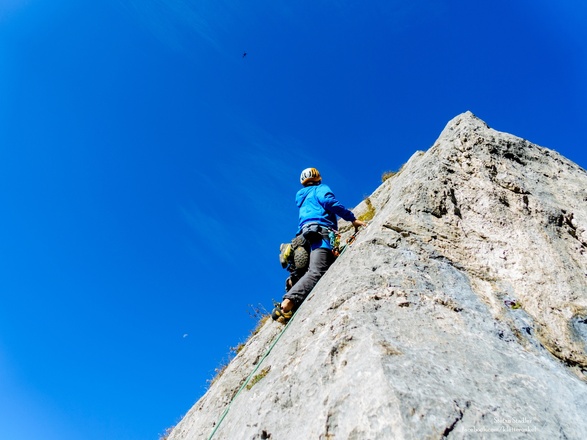 luftige Klettermeter an der Südostkante der Kundl