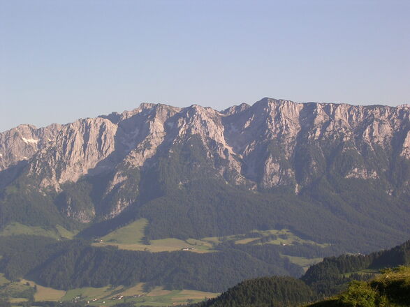 Blick vom Spitzsteinhaus nach Süden zum Zahmen Kaiser