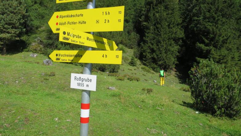 Weiter Richtung "Malgrube, Marchreisenspitze".