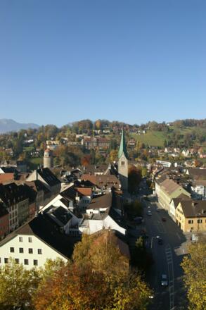 Dom St. Nikolaus und Katzenturm von der Schattenburg aus gesehen