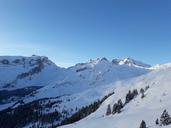 Ausblick Skigebiet Golm (drei Türme)
