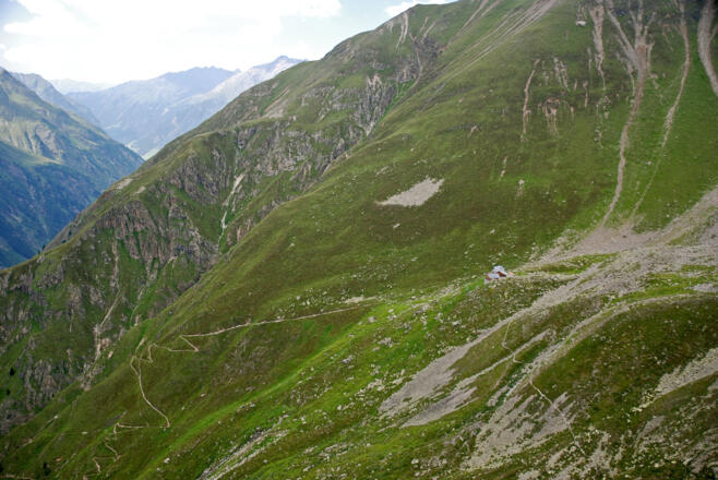 Blick zur Rüsselsheimer Hütte