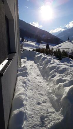 Ferienwohnung Glücksplatzl Eingang Winter
