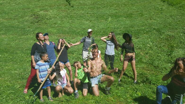 Heuernte mit Gästen