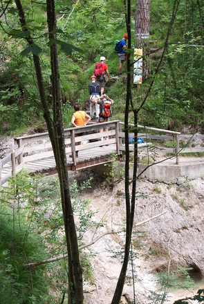Einstieg Hausbachfall-Klettersteig