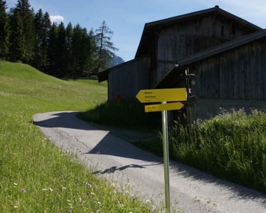 Wanderroute startend am Appartement Riedhof