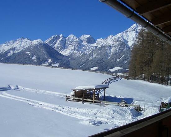 Aussicht vom Appartement Serles im Winter