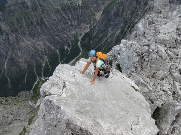 ... und zuletzt sehr ausgesetzt über eine Platte wird das 2. Kind bestiegen