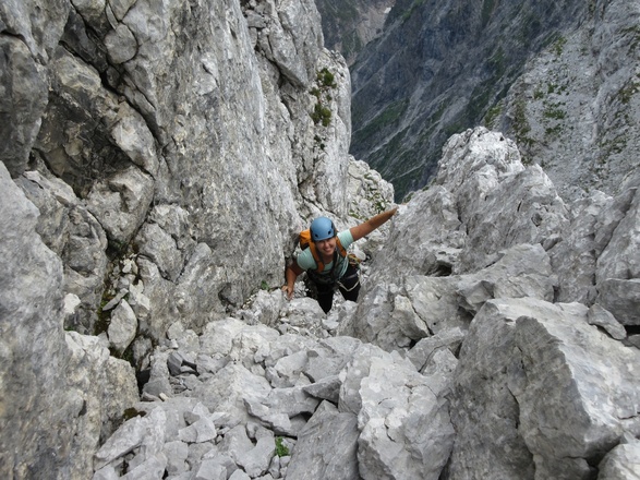 zuerst in einer Rinne...