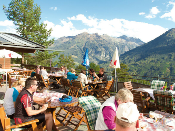 Terrasse mit wunderschönen Blick auf den Nationalpark Hohe Tauern