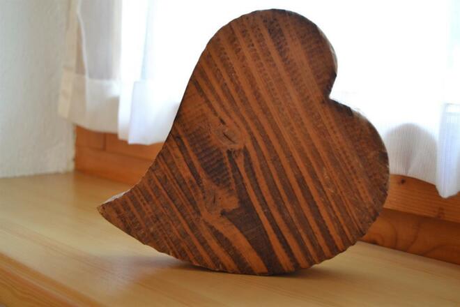 Holzherz als Dekoration