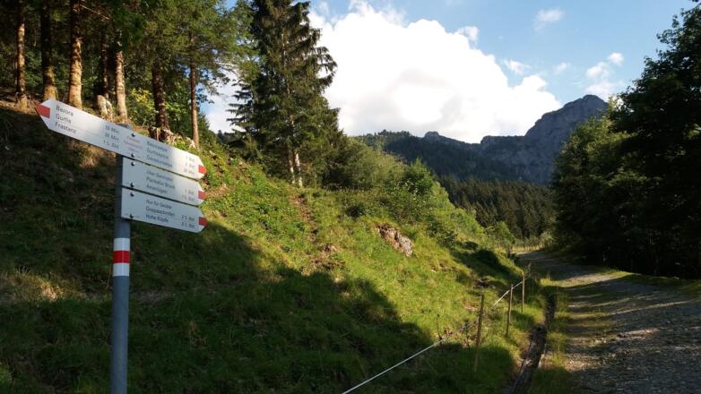 Wandermöglichkeiten am anderen Parkplatzende.