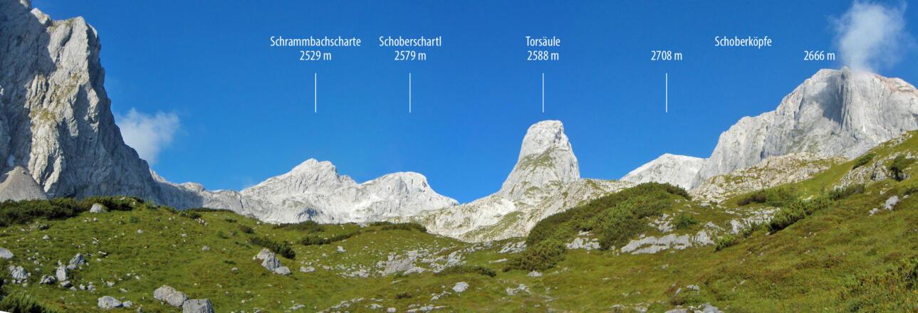 Blick auf die Torsäule vom Ochsenkar (Franz Schweitzer Weg)