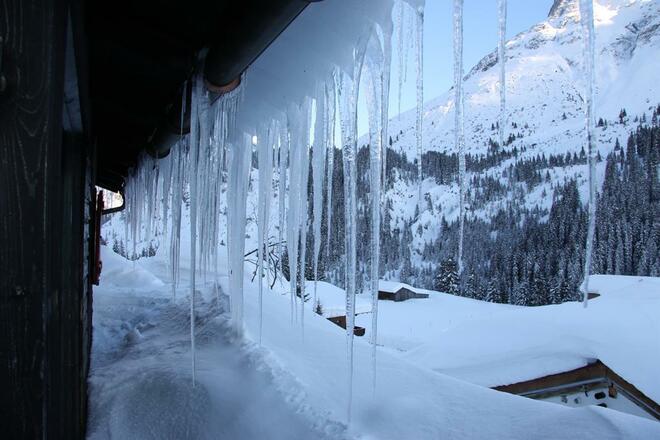 Bienenhaus im Winter