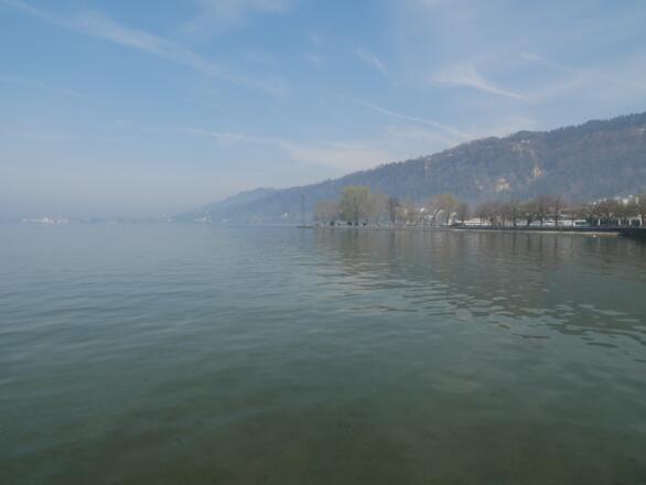 Ausblick vom Fischersteg auf den Bodensee
