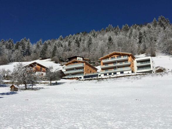 Winter Haus von außen