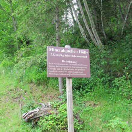 Infoschild zur Schwefelquelle